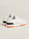 Trail Sneakers Calfskin Suede Goatskin Blanc Noir - HERMES - BALAAN 5