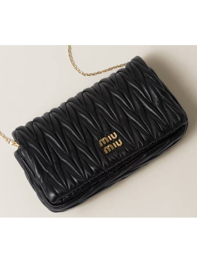 Matelasse Nappa Leather Logo Mini Bag Black - MIU MIU - BALAAN 6