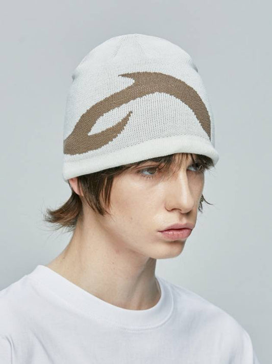 Piercing X-Ray Logo Knit Beanie White - S SY - BALAAN 1