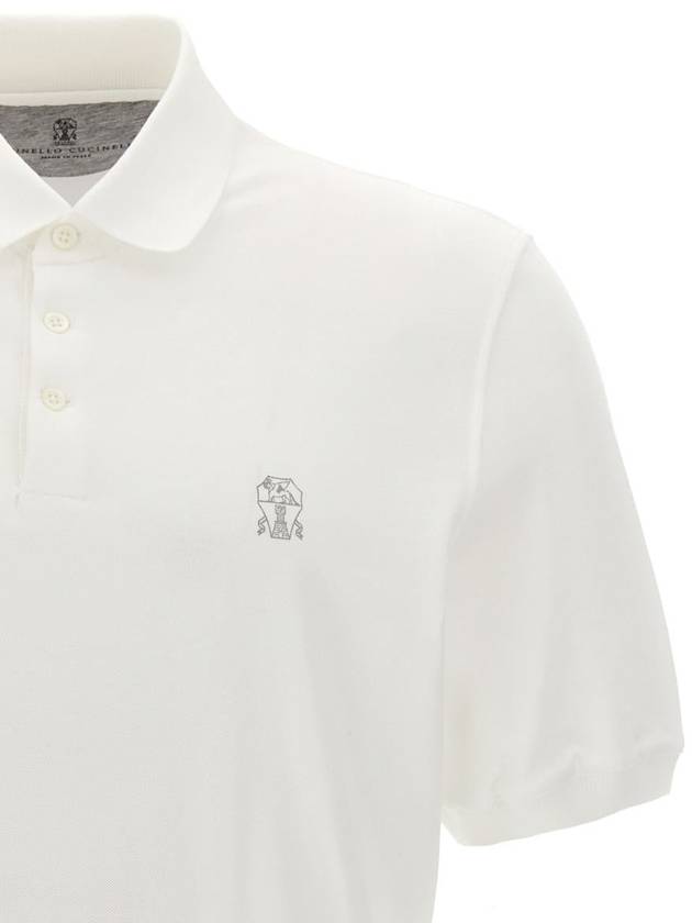 Brunello Cucinelli Logo Print Polo Shirt - BRUNELLO CUCINELLI - BALAAN 3