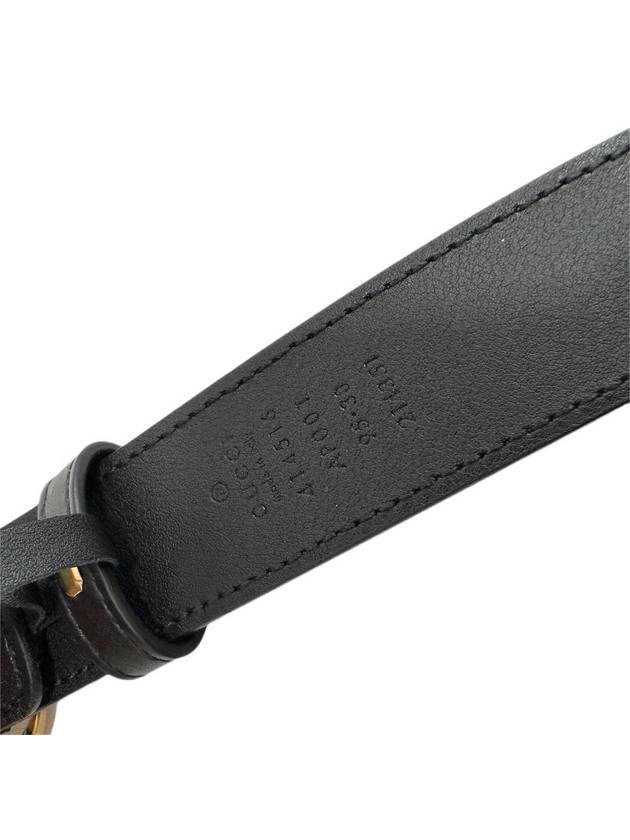 GG Marmont gold buckle leather belt black 414516 - GUCCI - BALAAN 4