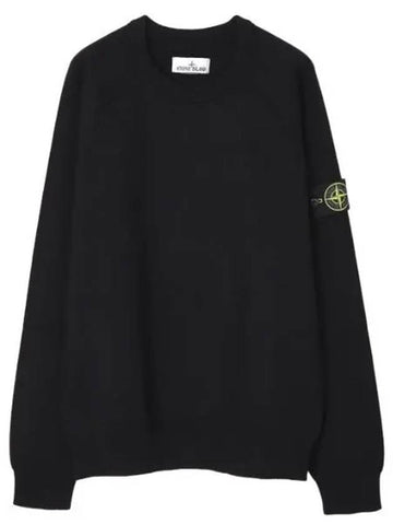 Double face soft cotton yarn crew neck knit loose fit - STONE ISLAND - BALAAN 1