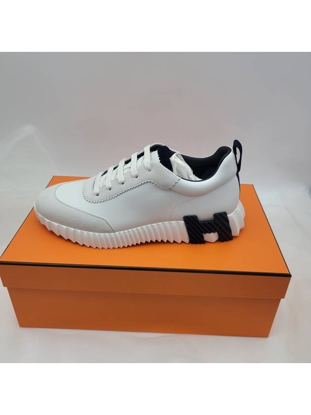 Bouncing Sneakers Calfskin Suede Goatskin Blanc - HERMES - BALAAN 4