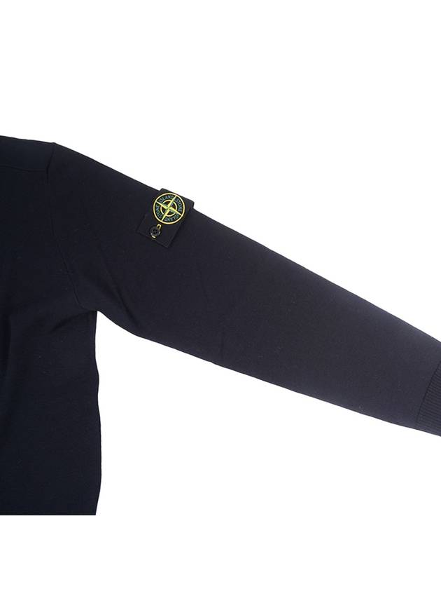 Regular Fit Crew Neck Wool Knit Top Navy - STONE ISLAND - BALAAN 6