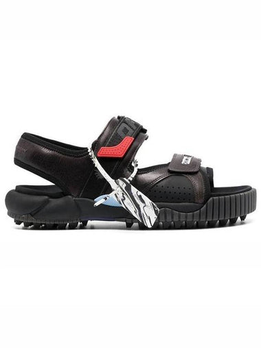 Men's Odsy Logo Strap Sandals Black - OFF WHITE - BALAAN 1