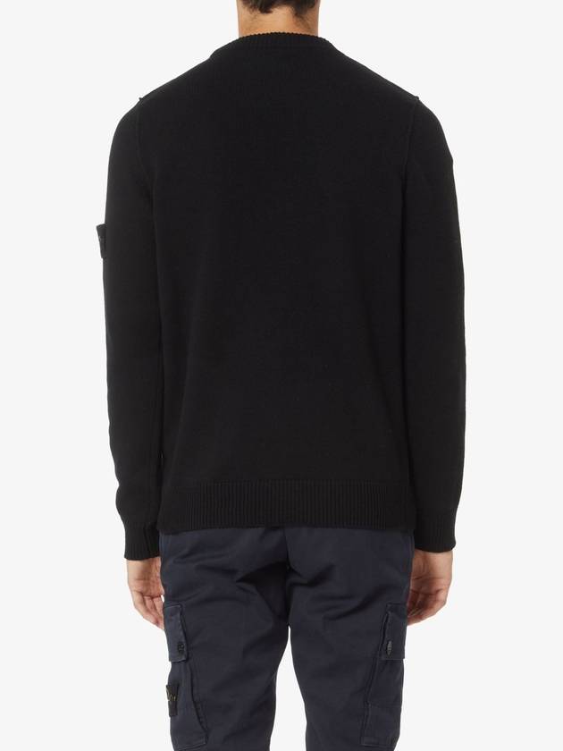 Cotton Fleece Crewneck Sweatshirt Black - STONE ISLAND - BALAAN 4