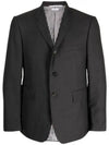 Super 120S Wool Twill Single Breasted Classic Jacket Dark Grey - THOM BROWNE - BALAAN 2