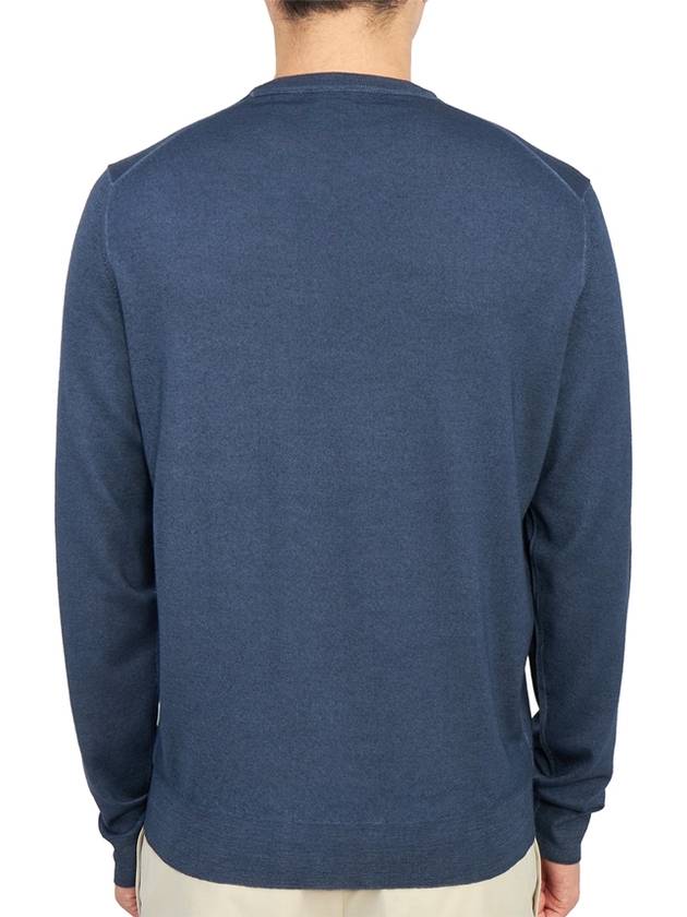 Men's Crew Neck Wool Knit Blue - DRUMOHR - BALAAN 5