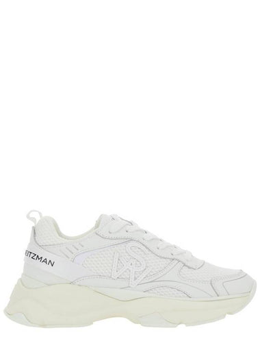 White Sneakers With Logo Embroidery On The Side And Logo Patch On The Heel In Leather And Mesh Woman - STUART WEITZMAN - BALAAN 1