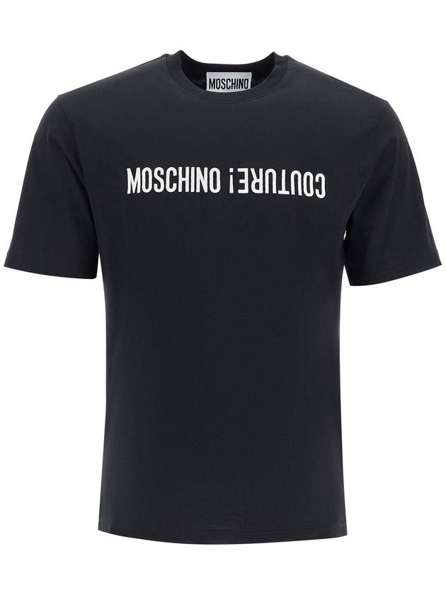 Logo print short sleeve t shirt black - MOSCHINO - BALAAN 2