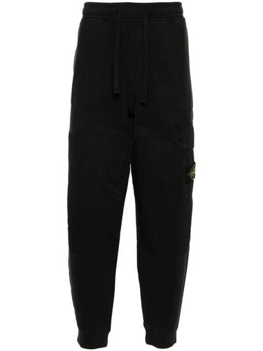 Compass Badge Panel Track Pants Black - STONE ISLAND - BALAAN 1