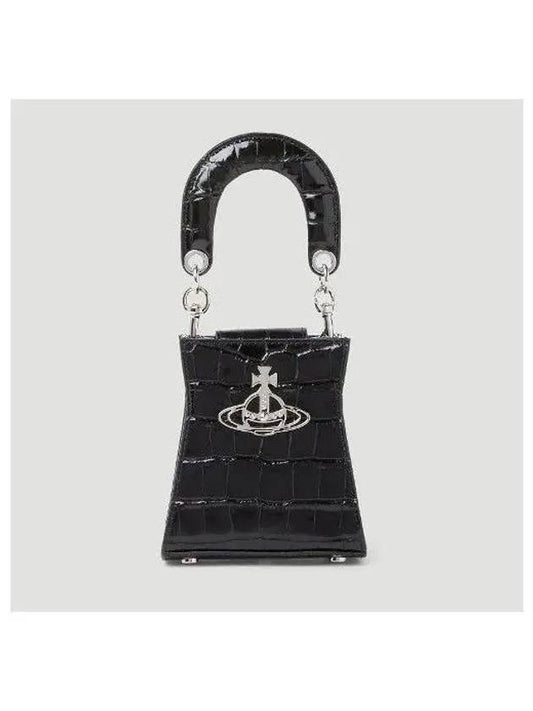 Kelly Small Leather Hand Tote Bag Black - VIVIENNE WESTWOOD - BALAAN 2