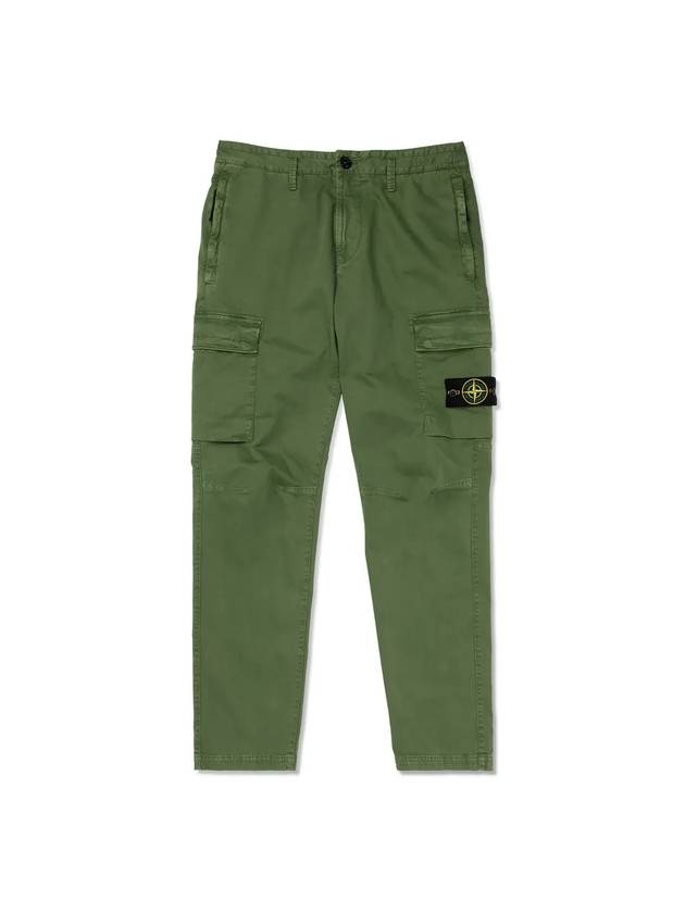 Cotton Cargo Straight Pants Olive - STONE ISLAND - BALAAN.