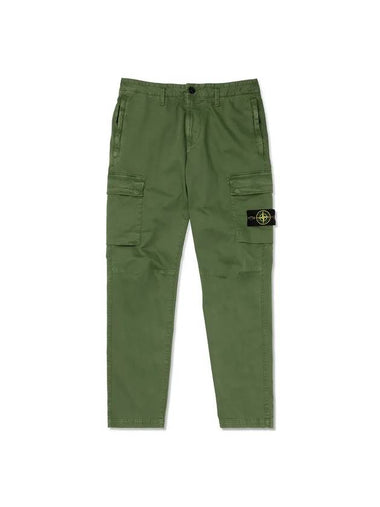 Cotton Cargo Straight Pants Olive - STONE ISLAND - BALAAN 1