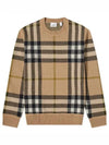 Checked Cashmere Jacquard Knit Top Beige - BURBERRY - BALAAN 2