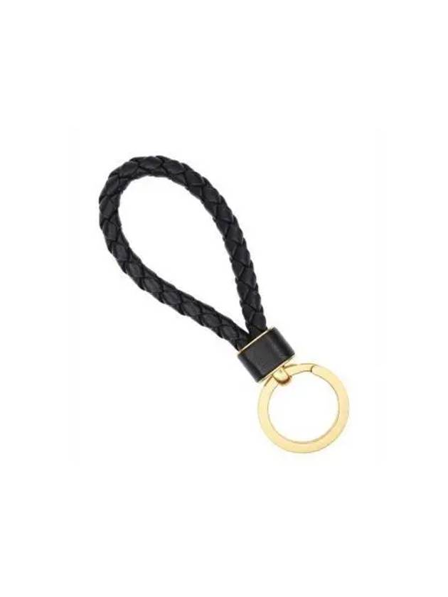 Intrecciato Lambskin Key Holder Black - BOTTEGA VENETA - BALAAN 2