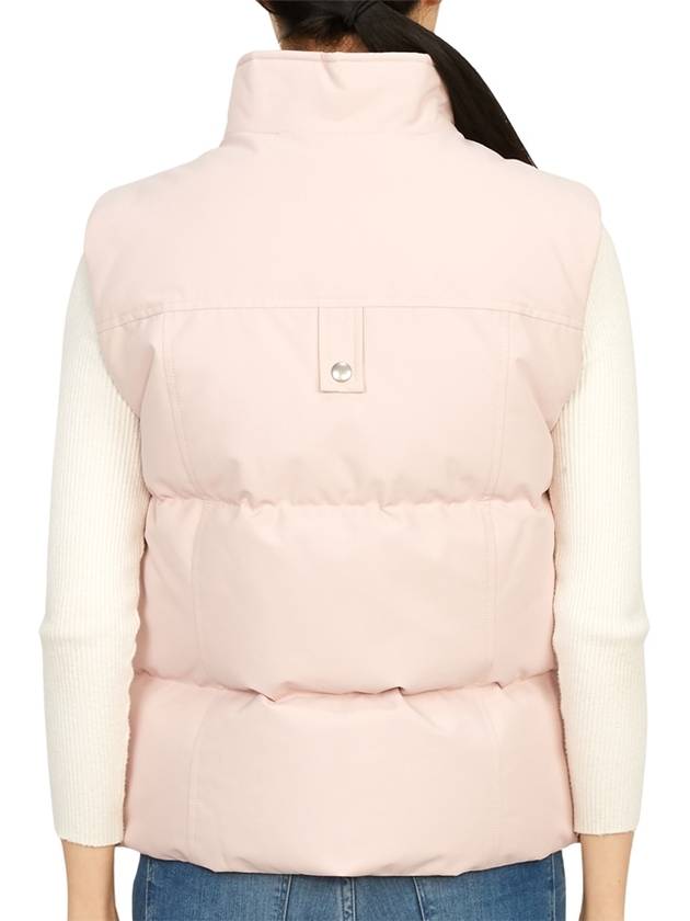 Women's Logo Patch Zipper Padded Vest Pink - MOOSE KNUCKLES - BALAAN 6