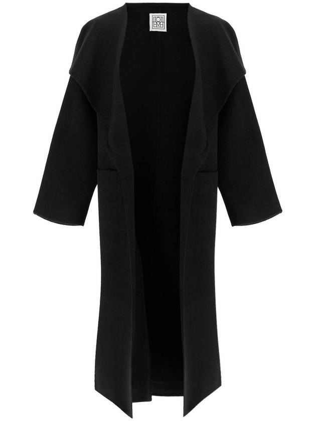 Signature Wool Cashmere Single Coat Black - TOTEME - BALAAN 2