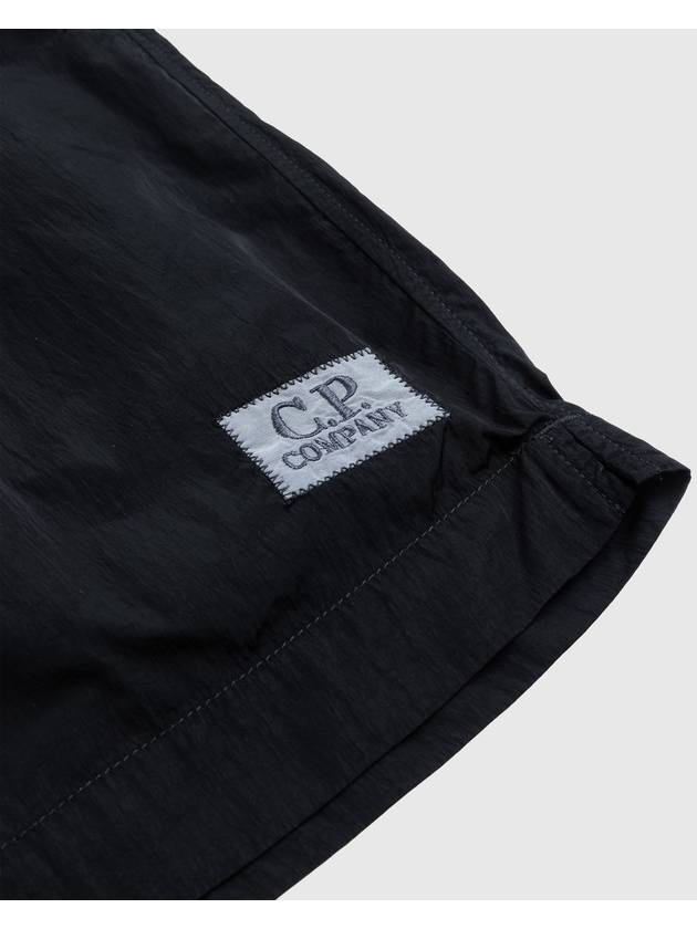 Flat Nylon Logo Patch Utility Swim Shorts Black - CP COMPANY - BALAAN 5