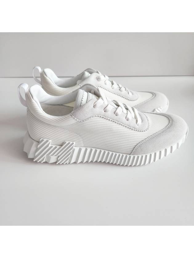 Bouncing Sneakers Mesh Suede Goatskin Blanc Blanc - HERMES - BALAAN 6