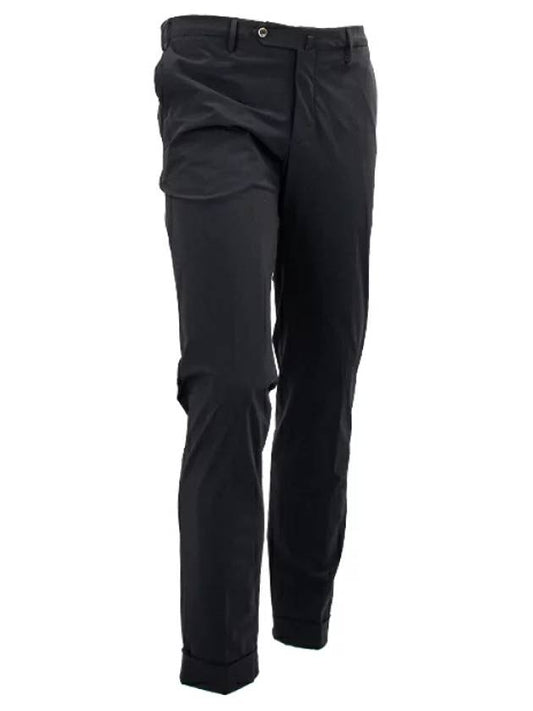 Men's Flap Pocket Stretch Slacks Black - PT01 - BALAAN.