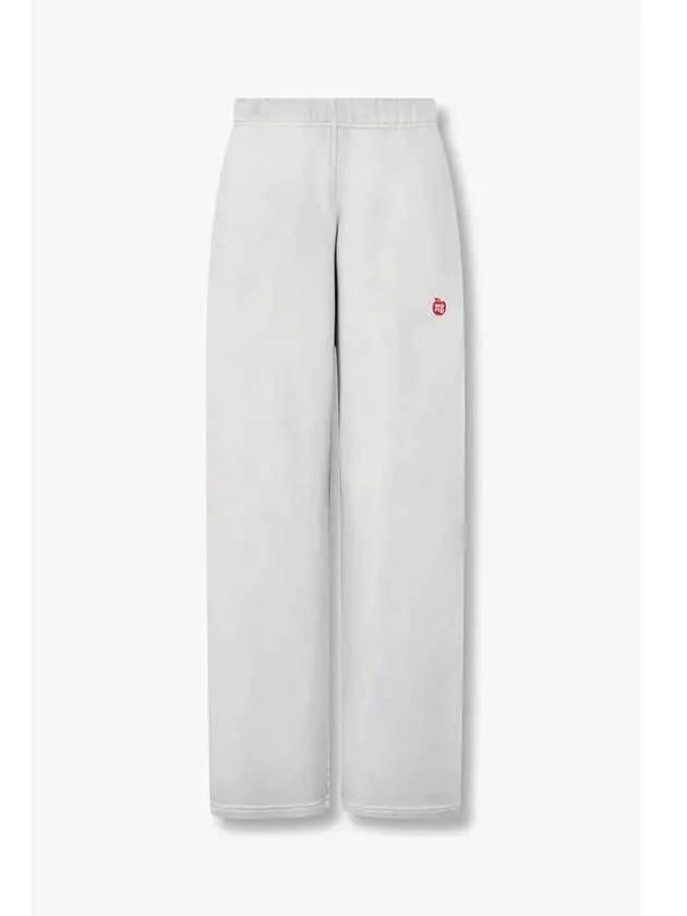 Apple Logo High Waist Pants Light Gray - ALEXANDER WANG - BALAAN 1