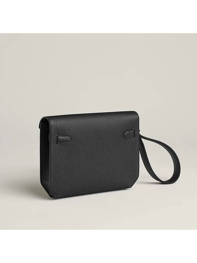 Kelly Depeche 25 Monochrome Clutch Bag Black - HERMES - BALAAN 4