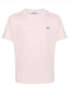 Organic Cotton Short Sleeve T-Shirt Pink - STONE ISLAND - BALAAN 2