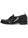 Pleated Leather Penny Loafers Black - THOM BROWNE - BALAAN 4