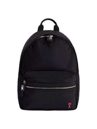 Heart Logo Backpack Black - AMI - BALAAN 1