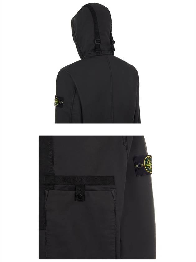 Waffen Patch Felpa Diagonal Gomata Anorak Black - STONE ISLAND - BALAAN 6