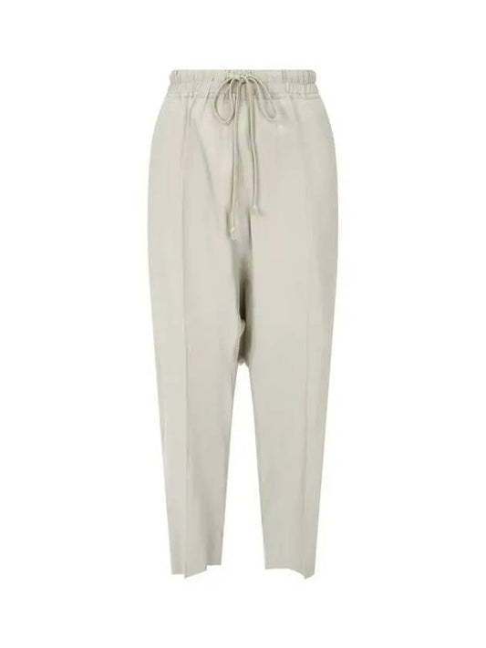 WOMEN Drawstring Cropped Silk Pants Beige - RICK OWENS - BALAAN 1