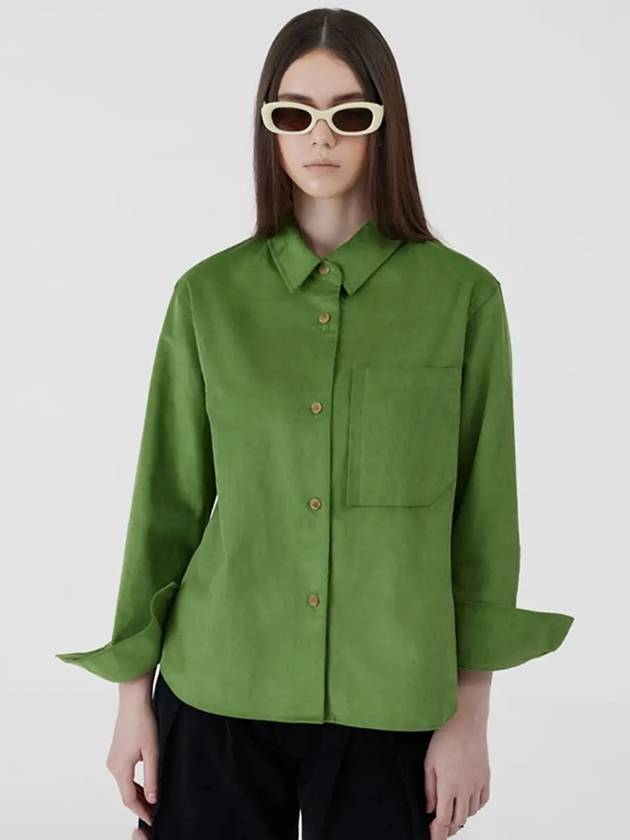 outer trendy corduroy shirt green - VOYONN - BALAAN 9