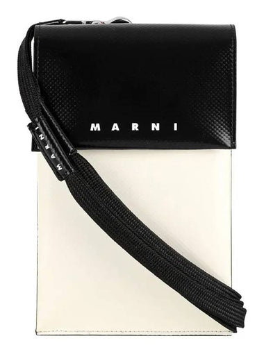 Two-Tone Tribeca Phone Holder Cross Bag White - MARNI - BALAAN 1