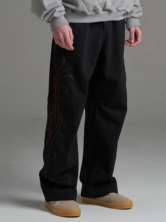 Salon de Key Unisex Chain Embroidery Art Pants Black SDKIISD240222PT003 - SALONDEKII SDLABEL - BALAAN 1