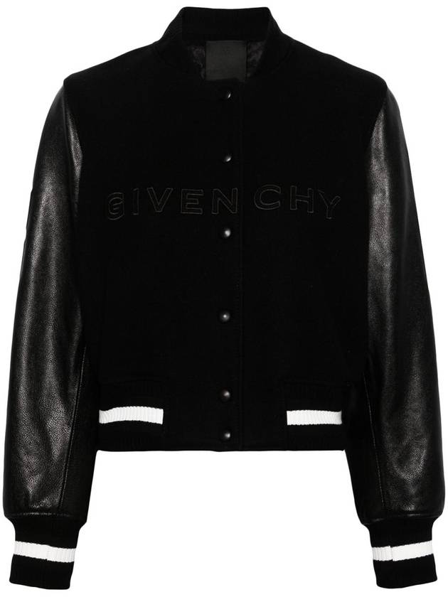 Embossed 4G Emblem Cropped Bomber Jacket Black - GIVENCHY - BALAAN 2