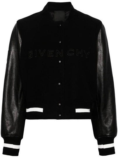 Embossed 4G Emblem Cropped Bomber Jacket Black - GIVENCHY - BALAAN 2