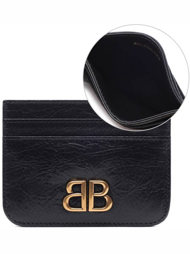 Embellished Logo Leather Card Wallet Black - BALENCIAGA - BALAAN 2