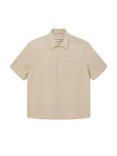 Box Seersucker Texture Short Sleeve Shirt Beige - OUR LEGACY - BALAAN 2