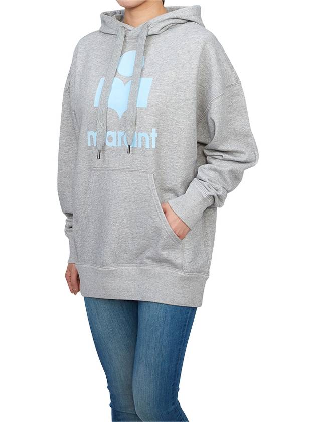 Mansel Logo Cotton Hoodie Top Grey - ISABEL MARANT ETOILE - BALAAN 5