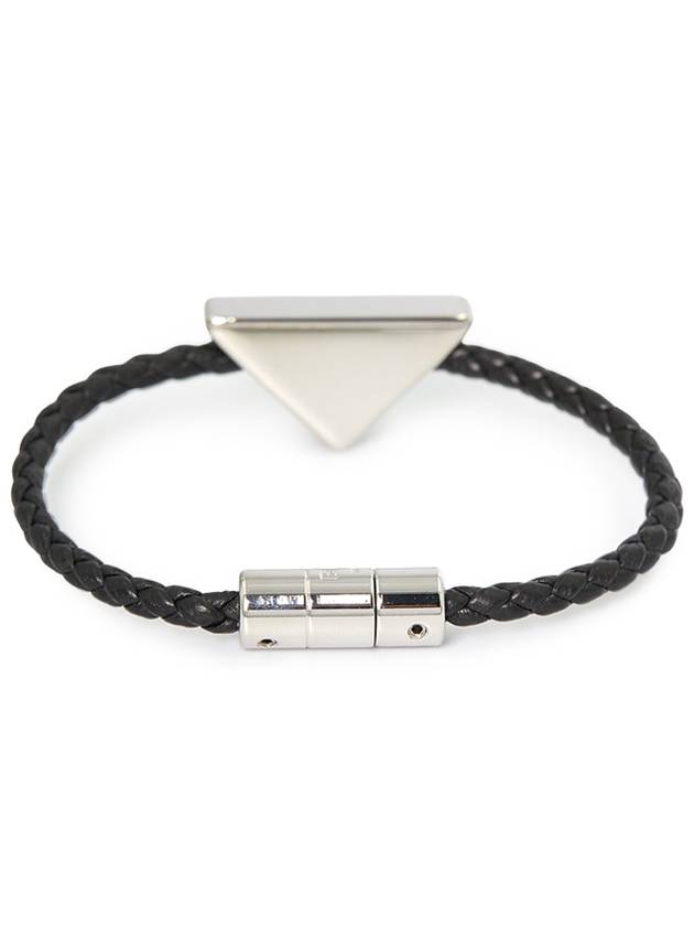 Braided Nappa Leather Bracelet Black - PRADA - BALAAN 3