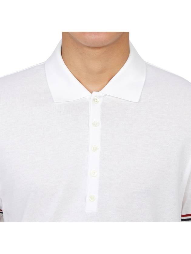 Lightweight Cotton Short Sleeve Polo Shirt White - THOM BROWNE - BALAAN 6