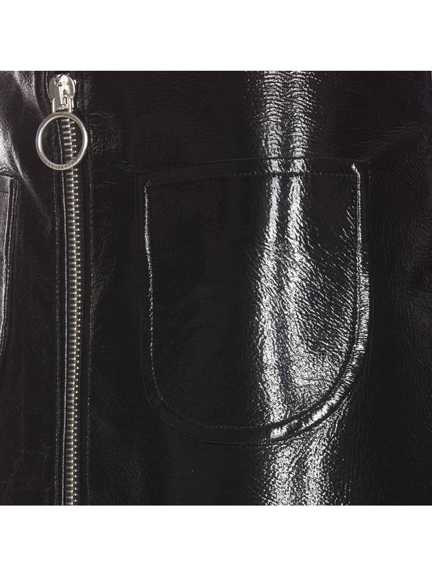 Buckle Zipper Vinyl Mini A Line Skirt Black - COURREGES - BALAAN 4