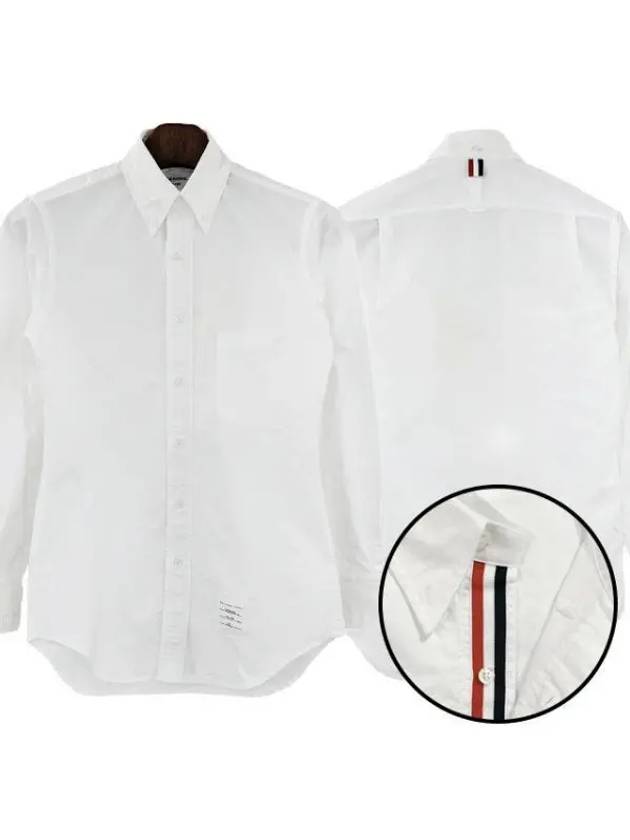 three stripe grosgrain placket shirt 39504629 1094906 - THOM BROWNE - BALAAN 1