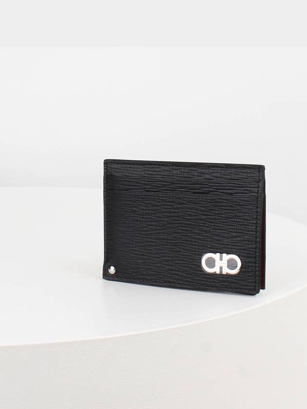 slim card wallet ID case Gancini silver encrusted black 66A061 0685194 - SALVATORE FERRAGAMO - BALAAN 3