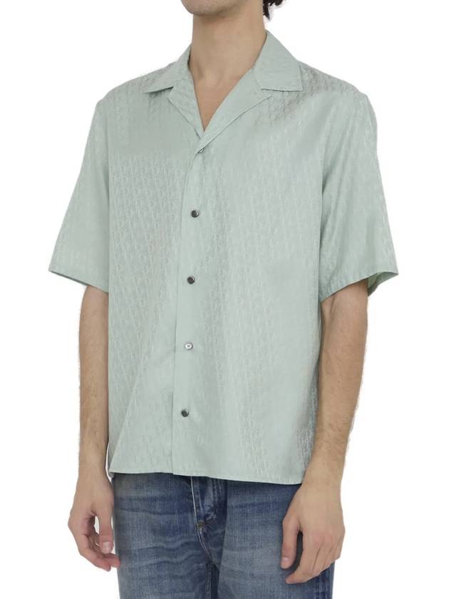 Oblique Short Sleeve Shirt Green - DIOR - BALAAN 3