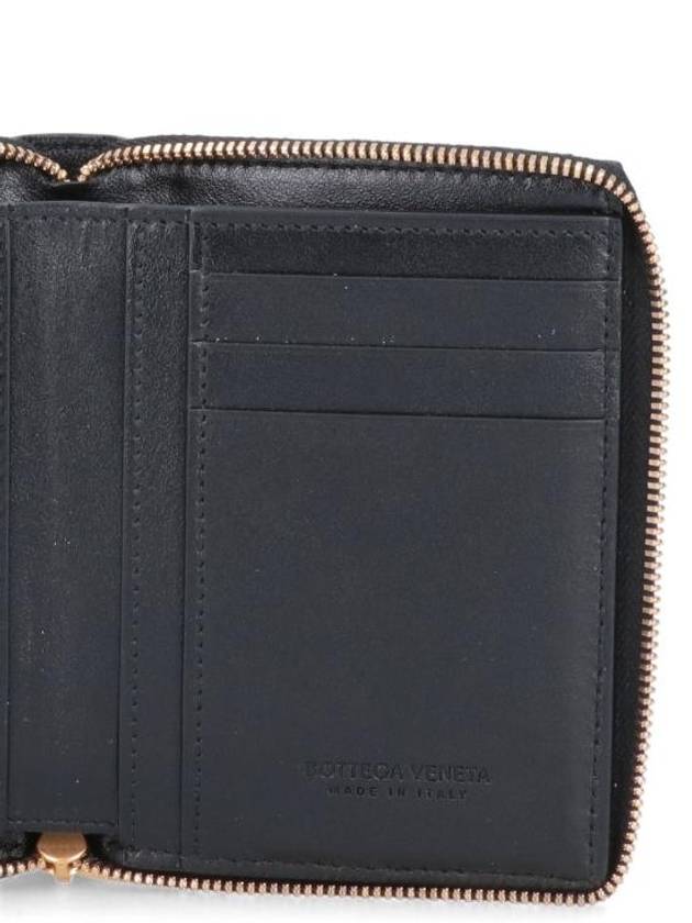 Intrecciato Zip Around Half Wallet Black - BOTTEGA VENETA - BALAAN 5