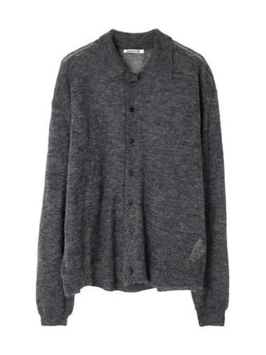 Kid mohair sheer knit cardigan men - AURALEE - BALAAN 1