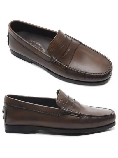 Men's Gomino Leather Loafers Brown - TOD'S - BALAAN 2