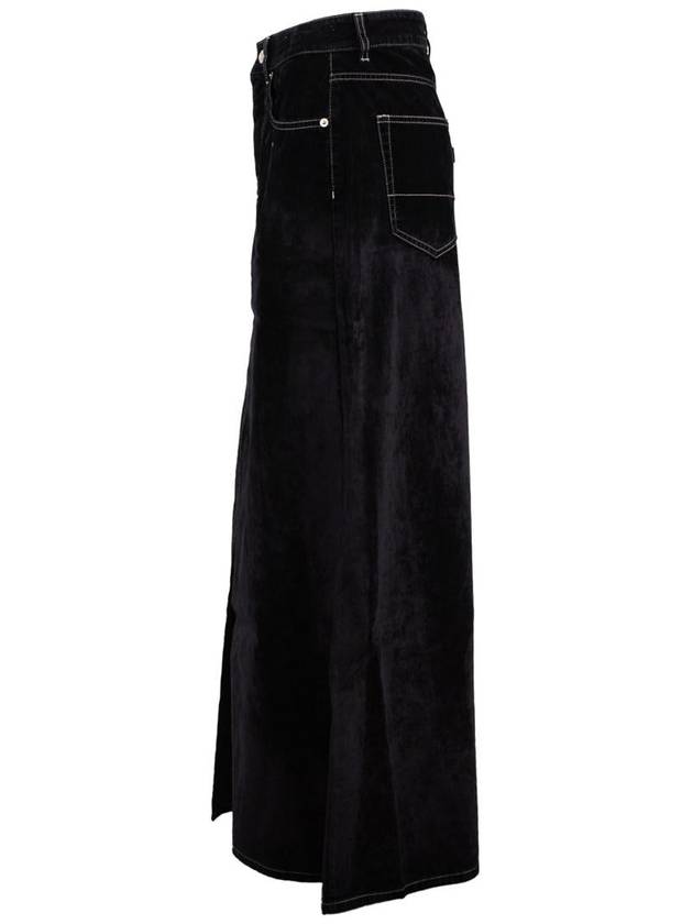 Department 5 Farm Long 5-Pocket Skirt In Black Flock - DEPARTMENT 5 - BALAAN 3